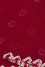 Fancy Tussar Red Saree With Elephant Buttis In Thread Work Body