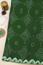 Fancy Tussar Bottle Green Saree With Elephant Buttis In Thread Work Body