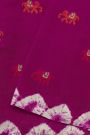 Fancy Tussar Rani Pink Saree With Elephant Buttis In Thread Work Body