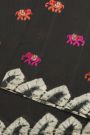 Fancy Tussar Black Saree With Elephant Buttis In Thread Work Body