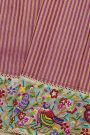 Fancy Tussar Dual Colour Saree With Florals And Birds In Thread Work Border
