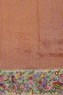 Fancy Tussar Dual Colour Saree With Florals And Birds In Thread Work Border