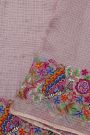 Fancy Tussar Onion Pink Saree With Florals And Butterflies In Thread Work Border