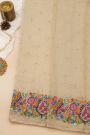 Fancy Tussar Off White Saree With Florals And Butterflies In Thread Work Border