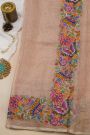 Fancy Tussar Dual Colour Saree With Floral And Butterflies In Thread Work Border