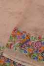 Fancy Tussar Dual Colour Saree With Floral And Butterflies In Thread Work Border