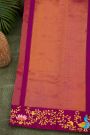 Gadwal Silk Multi-Colour Saree With Tanjore Hand-Painted Florals And Peacocks Border