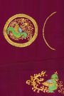 Gadwal Silk Mustard Saree With Tanjore Hand-Painted Florals Border