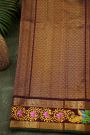 Gadwal Silk Pink Saree With Tanjore Hand-Painted Florals Border
