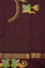 Gadwal Silk Pink Saree With Tanjore Hand-Painted Florals Border