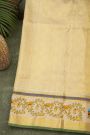Gadwal Silk Red Saree With Tanjore Hand-Painted Florals Border