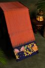Gadwal Silk Red Saree With Tanjore Hand-Painted Florals And Swans Border