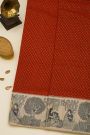 Fancy Kora Red Saree With Florls And Women Mofits Border
