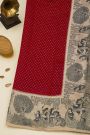 Fancy Kora Red Saree With Florals And Womens Border