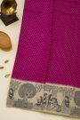 Fancy Kora Magenta Saree With Florals And Women Motifs Border