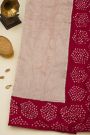 Fancy Kora Baby Pink Saree With Bandhani Dots Border