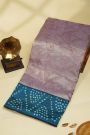 Fancy Kora Lavender Saree With Bandhani Dots Border
