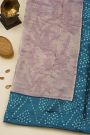 Fancy Kora Lavender Saree With Bandhani Dots Border