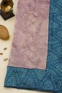 Fancy Kora Lavender Saree With Bandhani Dots Border