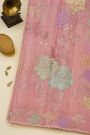 Fancy Kora Baby Pink Saree With Cut Work Border