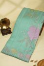 Fancy Kora Sky Blue Saree With Cut Work Border