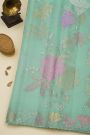 Fancy Kora Sky Blue Saree With Cut Work Border
