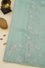 Fancy Kora Sky Blue Saree With Cut Work Border