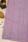 Fancy Tussar Lavender Saree With Cut Work Border