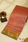 Fancy Kora Red Saree With Florals And Cranes In Thread Work Border