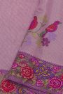 Fancy Kora Lilac Saree With Florals And Butterflies In Thread Work Border