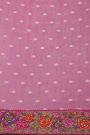Fancy Kora Baby Pink Saree With Florals And Butterflies In Thread Work Border