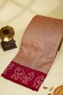 Fancy Kora Mauve Saree With Bandhani Border
