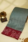 Fancy Kora Powder Blue Saree With Bandhani Border