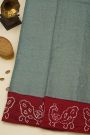 Fancy Kora Powder Blue Saree With Bandhani Border