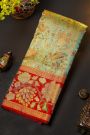 Kancheepuram Silk Sea Green Saree With All Over Meenakari