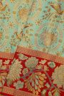 Kancheepuram Silk Sea Green Saree With All Over Meenakari