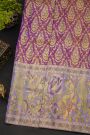 Kancheepuram Silk Purple Saree With All Over Meenakari Jamdani Weaving