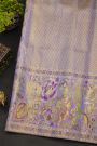 Kancheepuram Silk Purple Saree With All Over Meenakari Jamdani Weaving