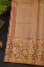 Kancheepuram Silk Baby Pink Saree With All Over Meenakari