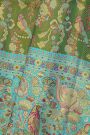 Kancheepuram Silk Bottle Green Saree With All Over Meenakari Body And Border