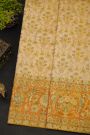 Kancheepuram Silk Cream Saree With All Over Meenakari