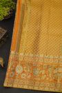 Kancheepuram Silk Cream Saree With All Over Meenakari