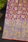 Kancheepuram Silk Purple Saree With All Over Meenakari Body And Border