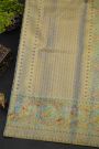 Kancheepuram Silk Leaf Green Saree With All Over Meenakari