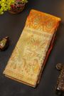 Kancheepuram Silk Orange Saree With All Over Meenakari