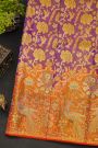 Kancheepuram Silk Purple Saree With All Over Meenakari