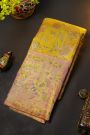Kancheepuram Silk Yellow Saree With All Over Meenakari Body And Border