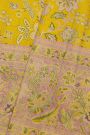 Kancheepuram Silk Yellow Saree With All Over Meenakari Body And Border