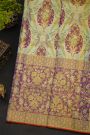 Kancheepuram Silk Sea Green Saree With All Over Meenakari Tissue