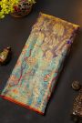 Kancheepuram Silk Purple Saree With All Over Meenakari